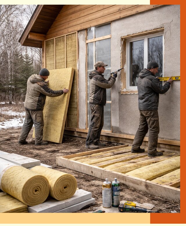 Утепление дачного дома в щербинке от 4836 руб/м2 — недорого | ТепломастерЩрб