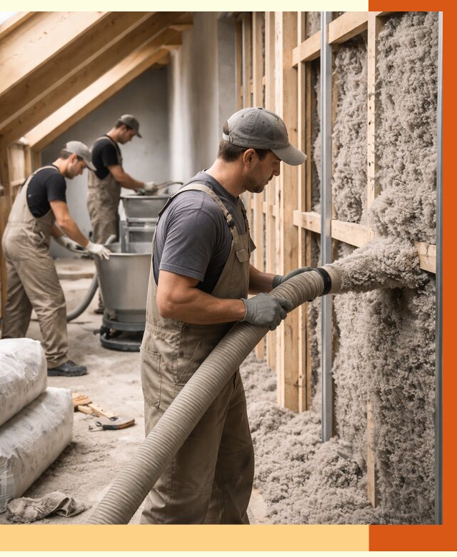 Утепление таунхауса эковатой в щербинке от 2240 руб./м² — монтаж и задувка | ТепломастерЩрб