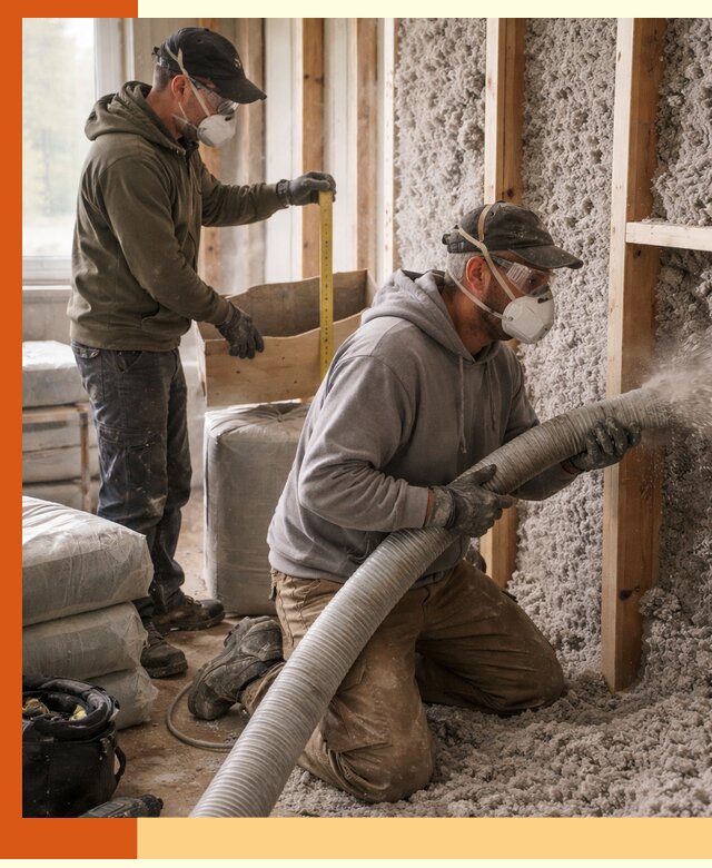 Утепление таунхауса эковатой в щербинке для максимально теплых стен