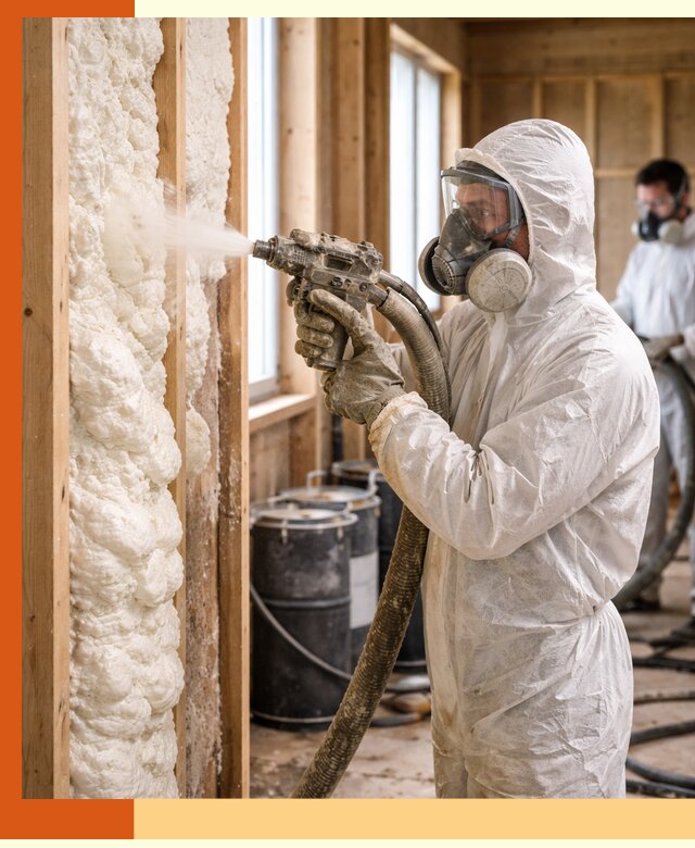 Утепление каркасного дома пенополиуретаном в щербинке