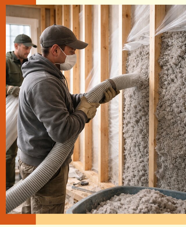 Утепление каркасного дома эковатой в щербинке — качественно и надолго