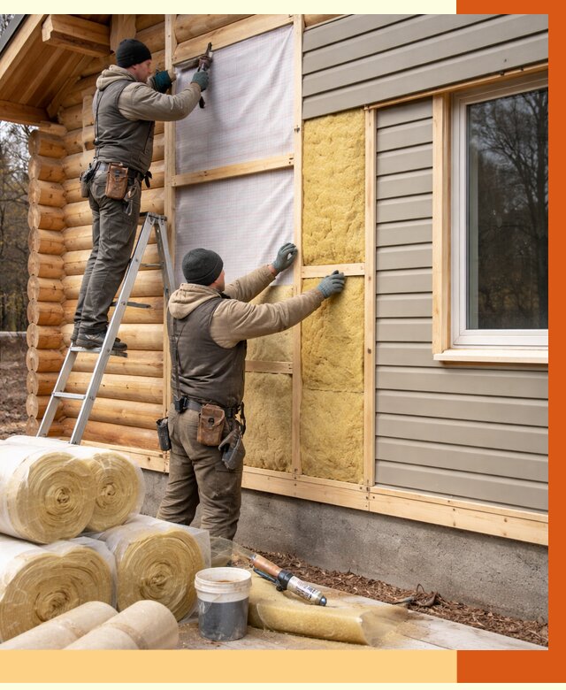 Утепление деревянного дома в щербинке от 6313 руб./м2 — заказать работы | ТепломастерЩрб
