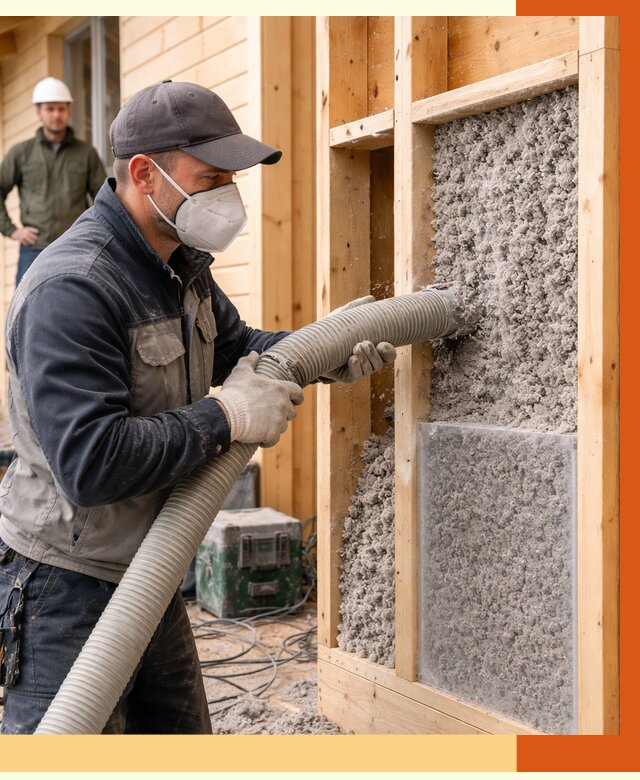 Утепление дома из бруса эковатой в щербинке от 1884 руб/м2 | ТепломастерЩрб