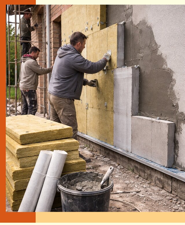 Утепление кирпичного дома под ключ в щербинке