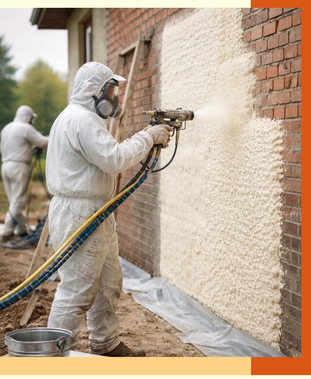 Утепление кирпичного дома ППУ в щербинке под ключ от 6618 руб. | ТепломастерЩрб