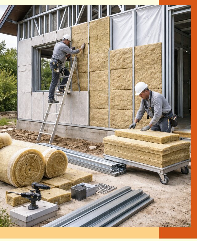 Утепление дома из ЛСТК в щербинке от 5295 руб./м² — профессионально | ТепломастерЩрб