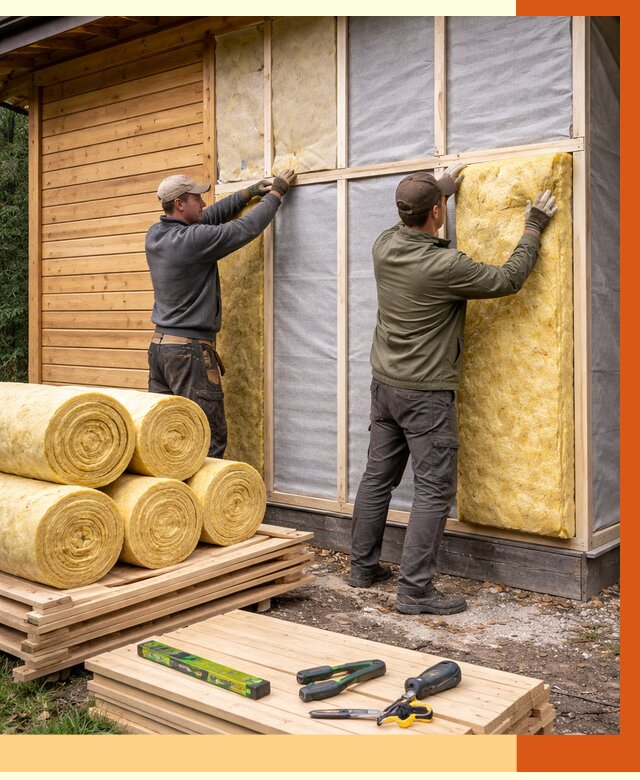 Утепление бани снаружи в щербинке от 86547 руб. под ключ | ТепломастерЩрб