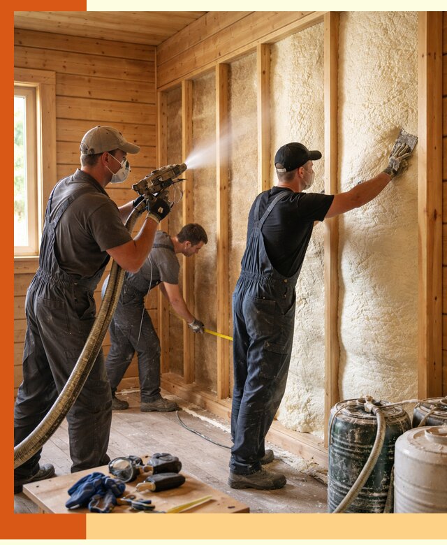 Утепление бани пенополиуретаном (ППУ) в щербинке