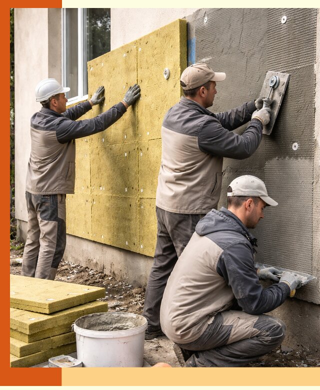 Утепление фасада под штукатурку в щербинке — энергоэффективная технология