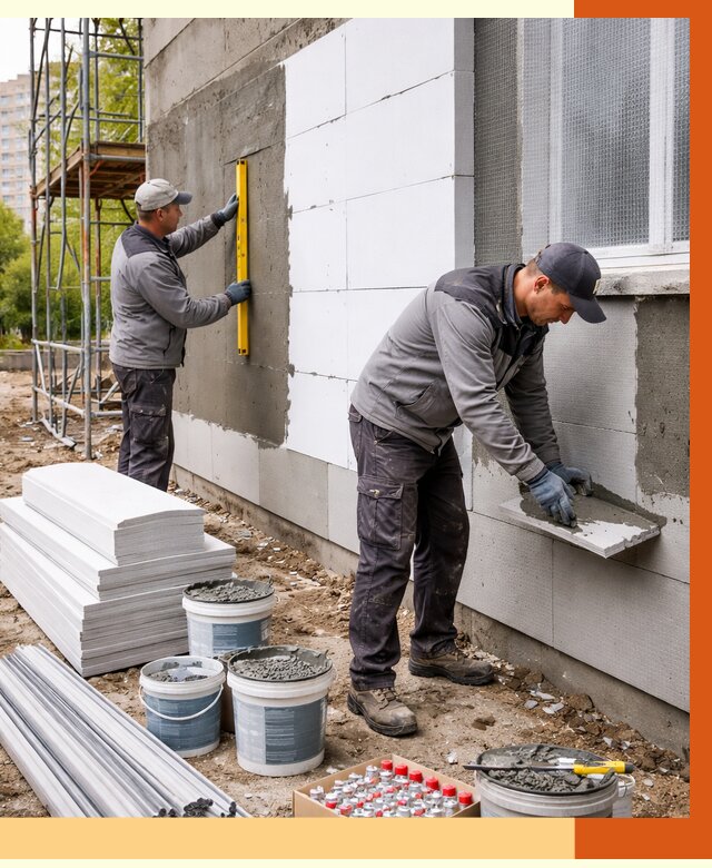 Утепление фасада и стен снаружи в щербинке от 4276 руб. | ТепломастерЩрб