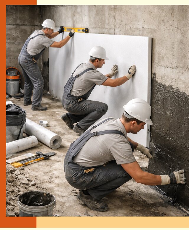 Утепление фундамента изнутри профессионально в щербинке