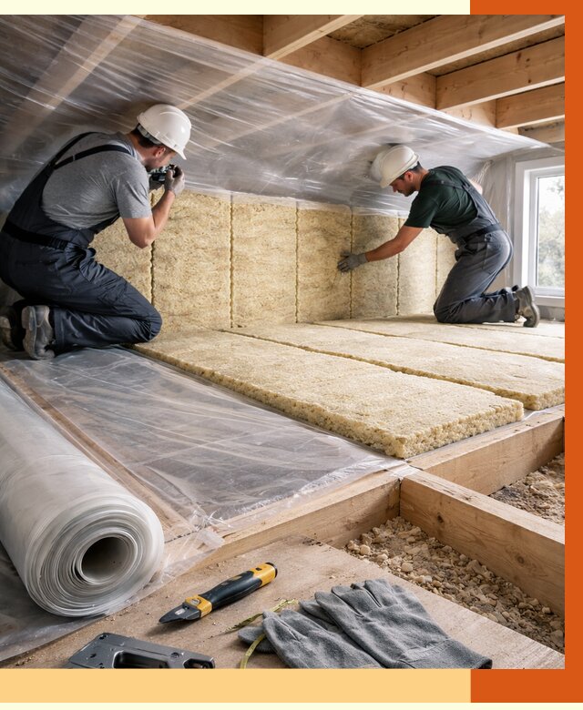 Утепление перекрытий в щербинке от 2902 руб/м2 — утепление межэтажных и чердачных | ТепломастерЩрб