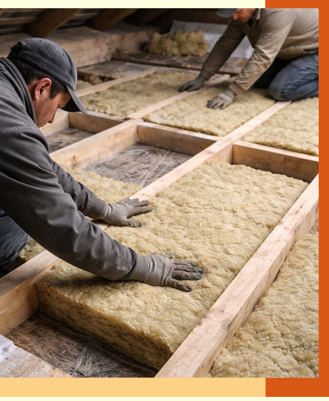 Утепление чердака минватой в щербинке от 3564 руб/м2 под ключ | ТепломастерЩрб