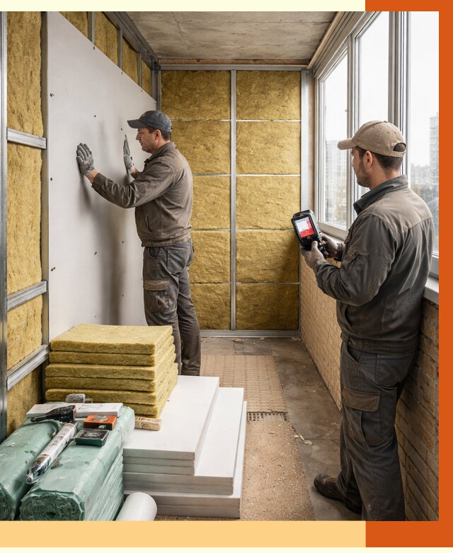 Утепление балкона в Щербинке от 4582 руб. под ключ | ТепломастерЩрб