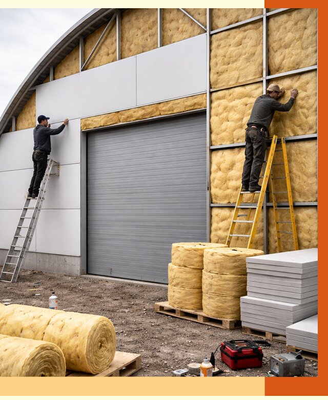 Утепление ангара пенополиуретаном в щербинке от 7331 руб./м² — комплекс от ТепломастерЩрб