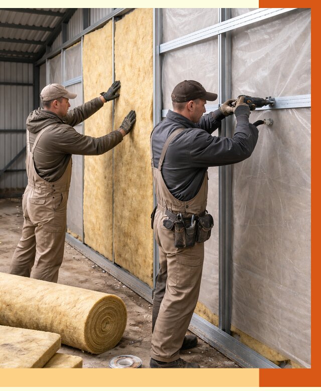 Утепление металлического ангара в щербинке от 4836 руб/м2 — услуги под ключ | ТепломастерЩрб