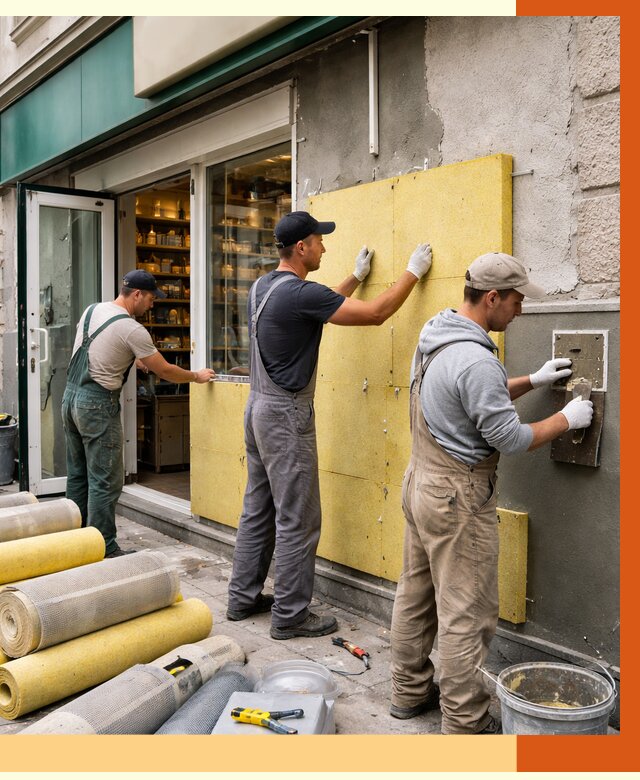 Утепление магазина в щербинке от 4582 руб/м2 — цена, стены и снаружи | ТепломастерЩрб