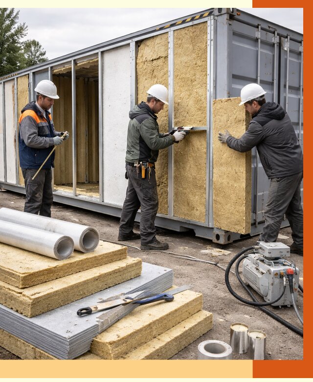 Утепление морского контейнера в щербинке от 3818 руб. под ключ | ТепломастерЩрб