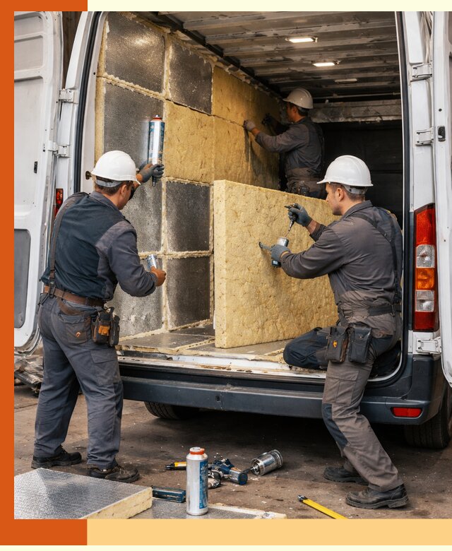 Утепление фургона-рефрижератора в щербинке для сохранения температуры