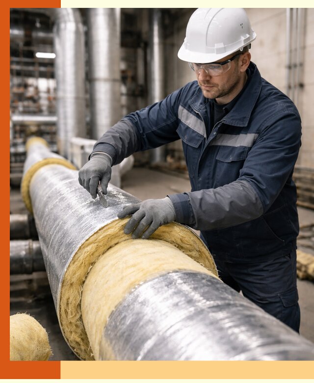 Утепление технологического оборудования и заводских установок в щербинке