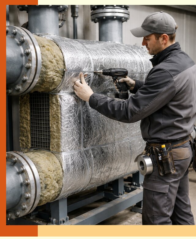 Утепление теплообменника в щербинке — профессиональная теплоизоляция оборудования