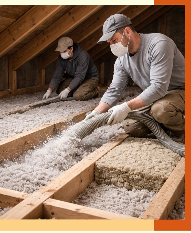 Заполнение полостей чердачного перекрытия в щербинке от 4582 руб. | ТепломастерЩрб