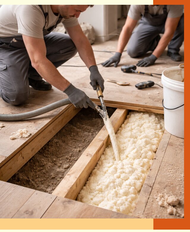 Заполнение пустот пола в щербинке от 2749 руб. — утепление пустот пола под ключ | ТепломастерЩрб