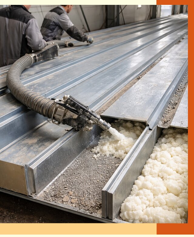 Заполнение пустот кровельных панелей в щербинке от 7331 руб. под ключ | ТепломастерЩрб