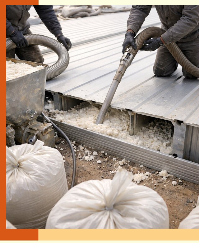 Заполнение пустот кровельных панелей пенными и мокрыми герметиками в щербинке