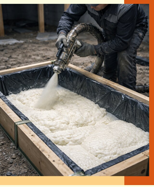 Заливка ППУ в формы в щербинке от 2546 руб. — утепление форм под ключ | ТепломастерЩрб