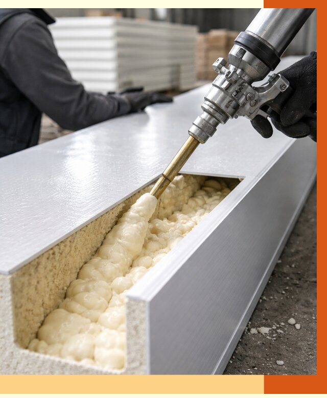 Заполнение пустот холодильных панелей в щербинке от 7637 руб. | ТепломастерЩрб