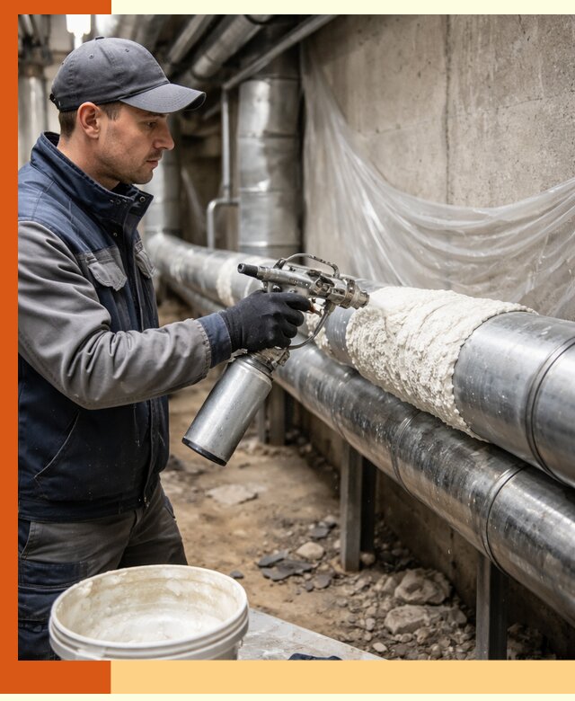 Утепление труб жидкой теплоизоляцией в щербинке