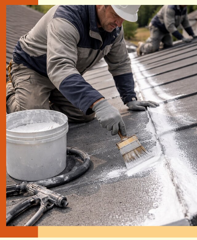 Утепление кровли жидкой теплоизоляцией в щербинке