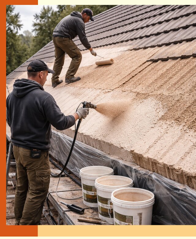 Утепление кровли жидкой пробкой в щербинке для домов и зданий