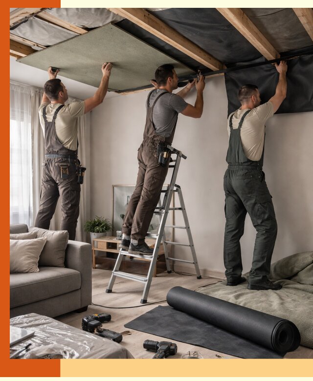 Шумоизоляция потолка в щербинке — профессиональное устранение шумов