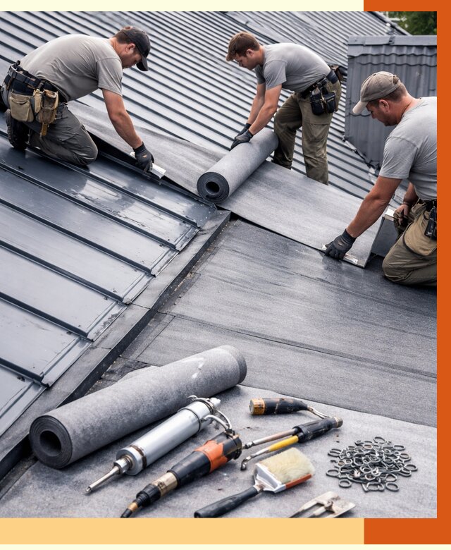 Гидроизоляция металлической кровли полимочевиной в щербинке от 8655 руб. | ТепломастерЩрб