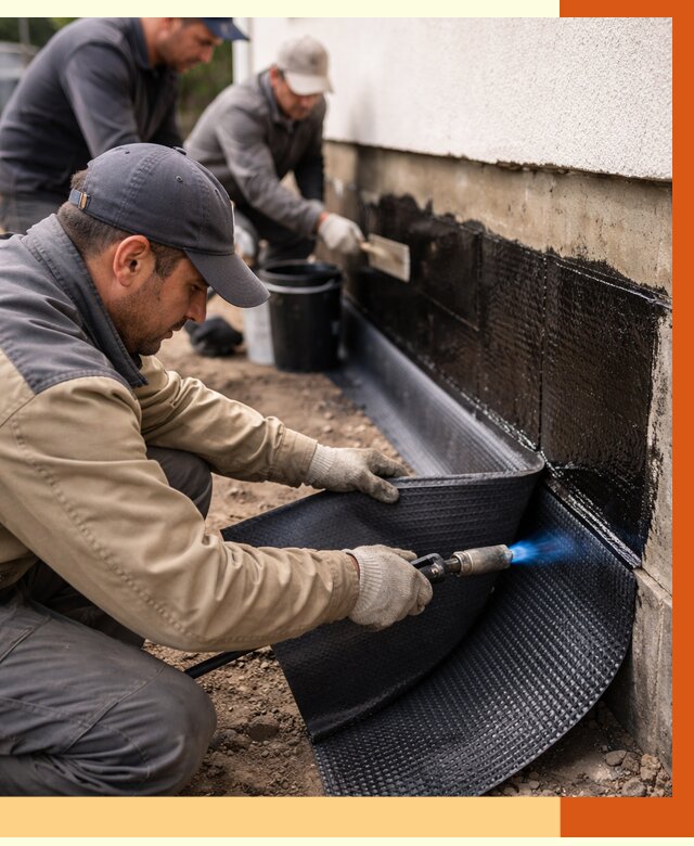 Гидроизоляция цоколя и отмостки в щербинке от 8655 руб. — ТепломастерЩрб