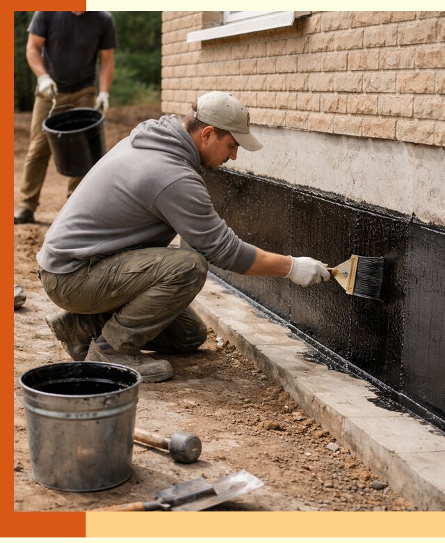 Гидроизоляция цоколя домов и зданий в щербинке эффективными методами