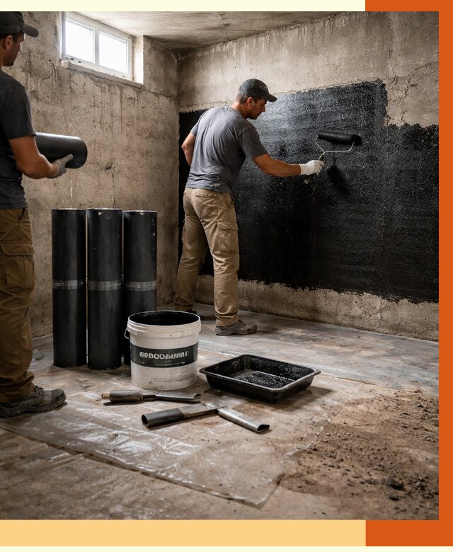 Гидроизоляция подвала в щербинке от 3564 руб. под ключ | Профессионально — ТепломастерЩрб