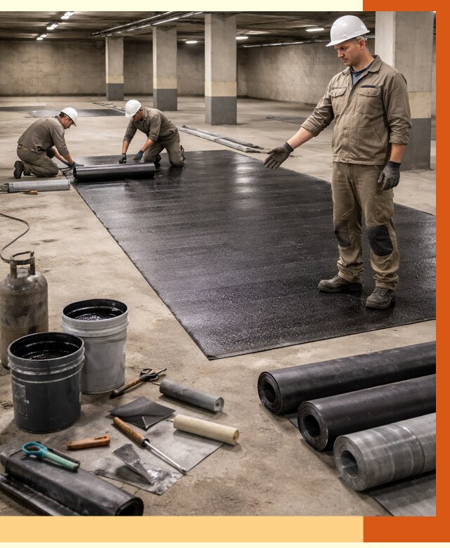 Гидроизоляция паркинга в щербинке от 1222 руб/м² — профессиональная защита | ТепломастерЩрб