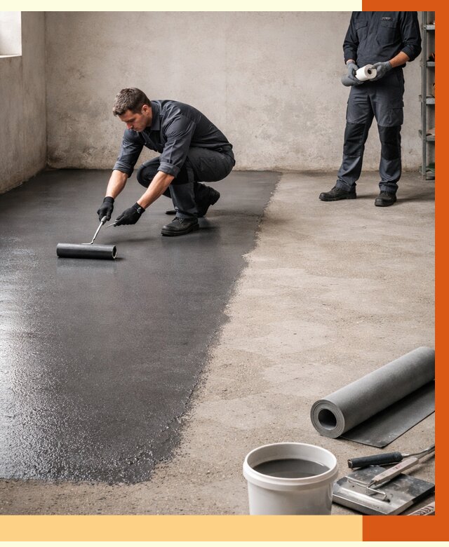 Гидроизоляция гаражного пола в щербинке от 3564 руб./м² — ТепломастерЩрб профессионально