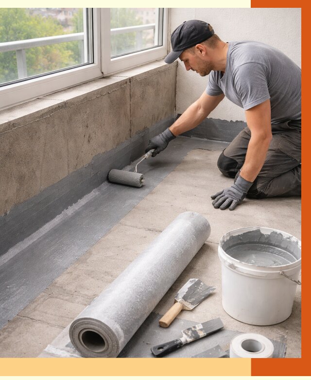 Профессиональная гидроизоляция балкона в щербинке от 4276 руб. | ТепломастерЩрб