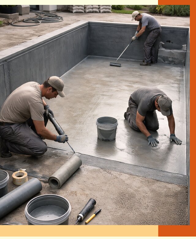 Профессиональная гидроизоляция бассейна в щербинке от 6618 руб. за м2 | ТепломастерЩрб