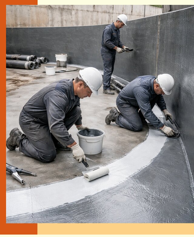 Гидроизоляция резервуара для топлива в щербинке