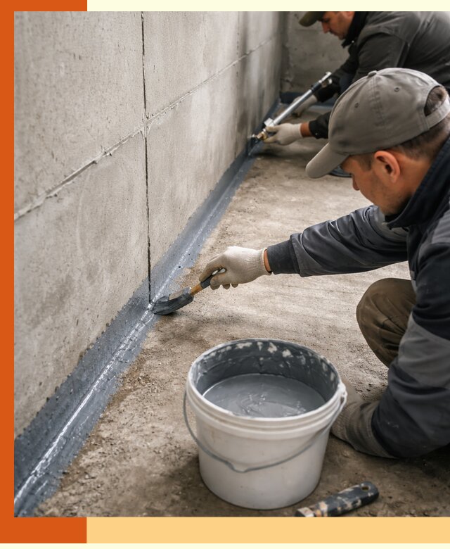 Гидроизоляция швов зданий и конструкций в щербинке