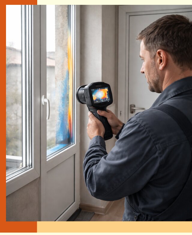 Тепловизионное обследование окон и дверей в щербинке